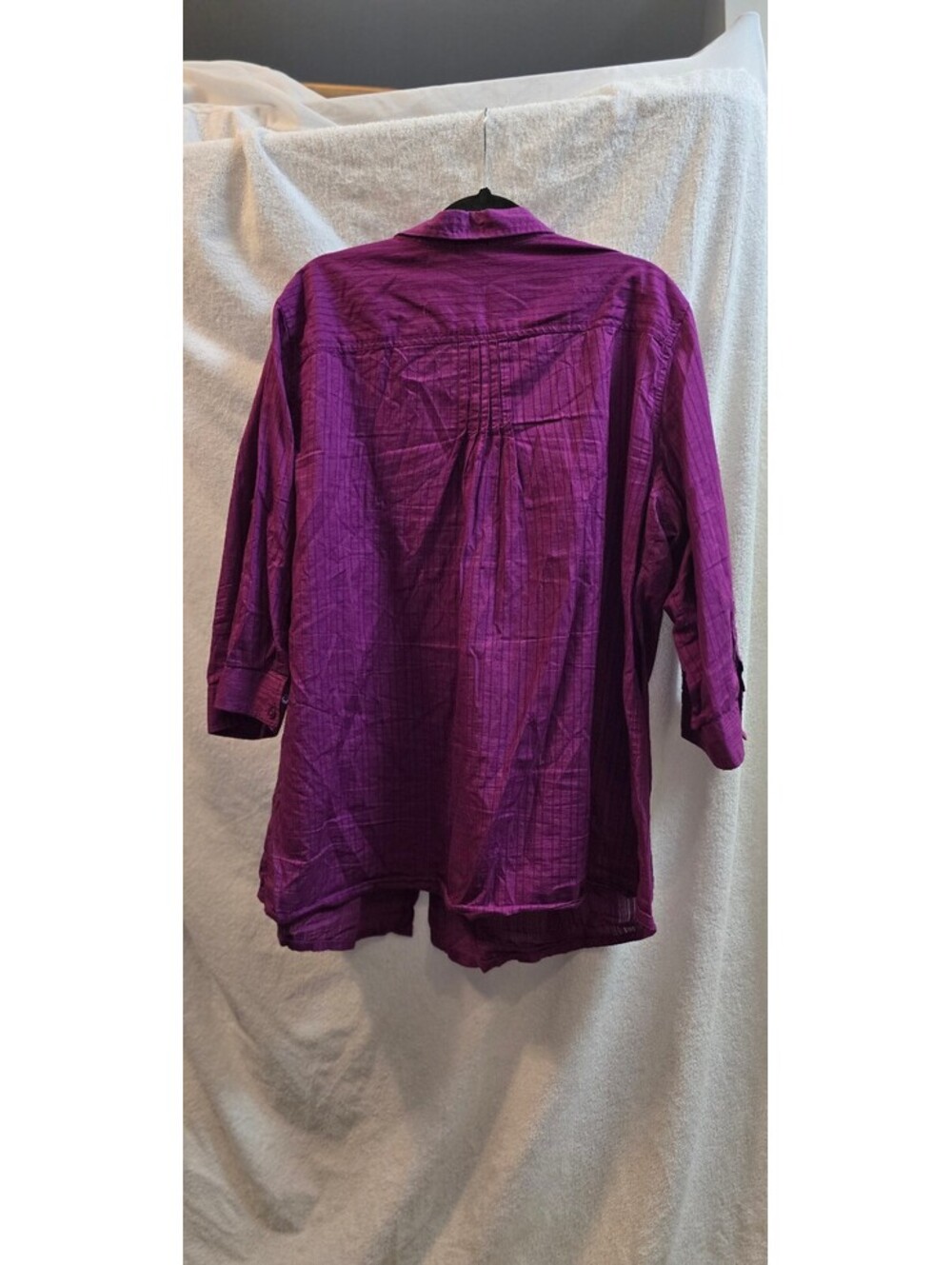 Vintage 100% Cotton Just My Size Magenta pintuck tunic blouse sz 26-28 - Picture 2 of 5